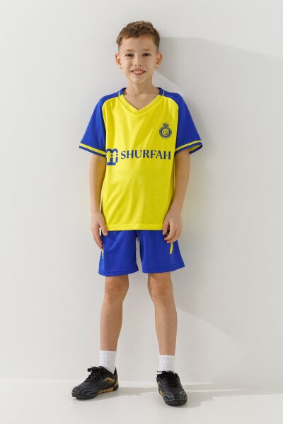 Футбольна форма для хлопчика BLD AL NASSR RONALDO 110 см Синьо-жовтий