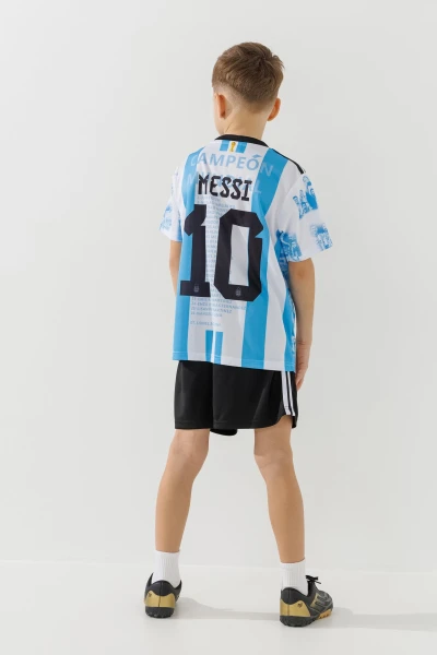 Купити Футбольна форма для хлопчика BLD АРГЕНТИНА MESSI 110 см Біло-блакитний Артикул: 2000989681533 Фото №4