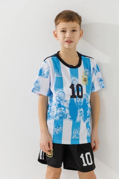 Купити Футбольна форма для хлопчика BLD АРГЕНТИНА MESSI 110 см Біло-блакитний Артикул: 2000989681533 Фото №2