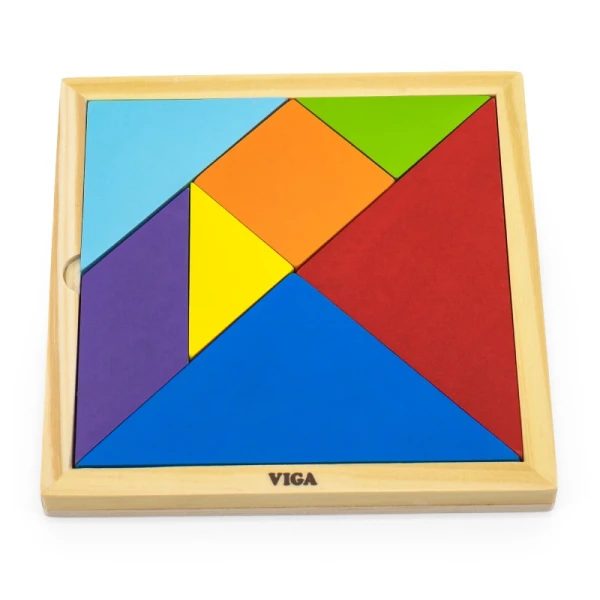 Купить Геометрическая интеллектуальная головоломка "Танграм" Viga Toys 55557 Разноцветный Артикул: 2000903577638 Фото №1