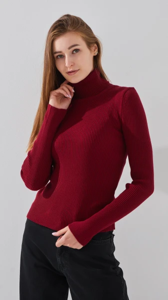 Гольф однотонный женский LAWA WBC12262 S/M Бордовый