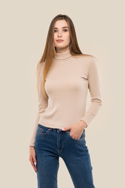 Гольф однотонний жіночий LAWA WBC02341 XS Бежевий