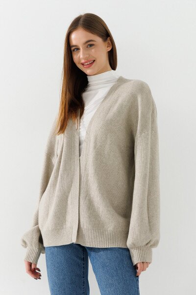 Кардиган однотонный женский I can 3305-1 One Size Светло-бежевый