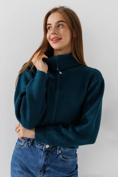 Кардиган однотонный женский Park karon 8386 One Size Зеленый