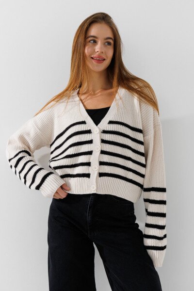 Кардиган з візерунком жіночий Park karon 8023 One Size Білий