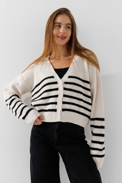 Кардиган с узором женский Park karon 8023 One Size Белый