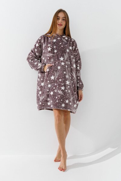 Халат жіночий Barwa 336 зірочки S/XL Капучино