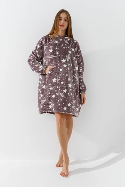 Халат женский Barwa 336 звездочки S/XL Капучино
