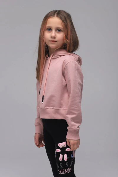Худи для девочки однотонный Deniz 678 128 см Розовый (2000989444657D)