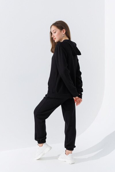 Купить Худи однотонный женский 242024-K XS Черный (2000990661814D) Артикул: 2000990661814 Фото №3
