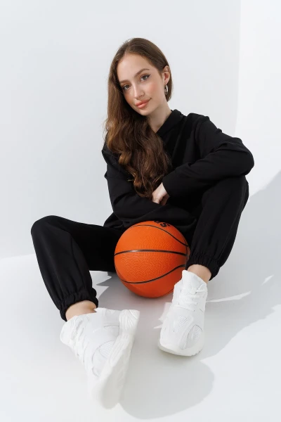 Купить Худи однотонный женский 242024-K XS Черный (2000990661814D) Артикул: 2000990661814 Фото №2