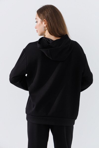 Купить Худи однотонный женский 242024-K XS Черный (2000990661814D) Артикул: 2000990661814 Фото №4