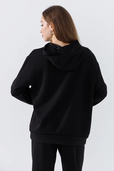 Купить Худи однотонный женский 242024-K XS Черный (2000990661814D) Артикул: 2000990661814 Фото №4