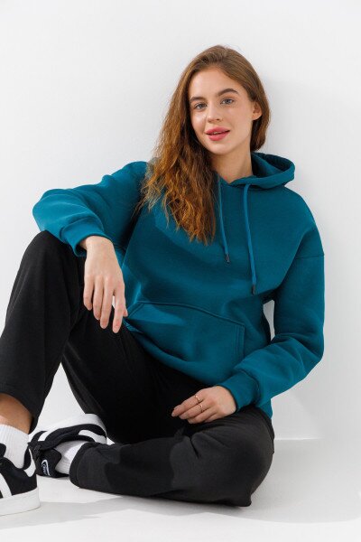 Худи однотонный женский Blue World 2421 S Зеленый