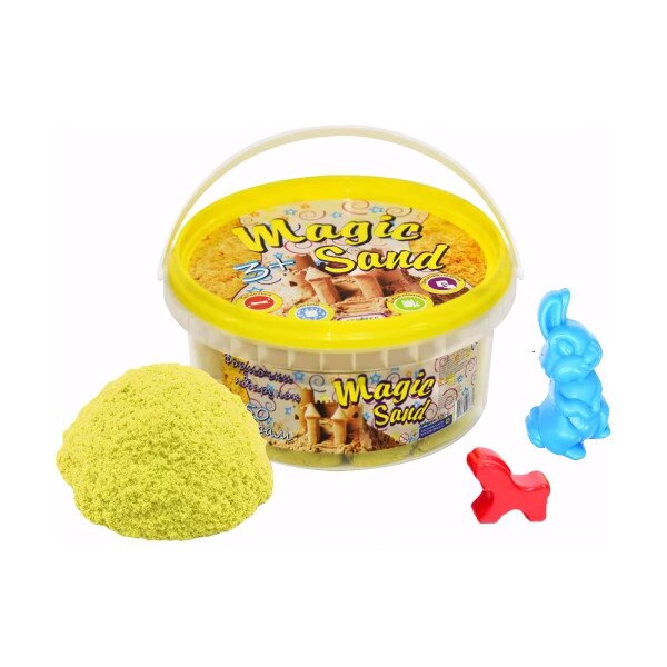 Кінетичний пісок Strateg Magic Sand у відрі 350 г 370-6 Жовтий