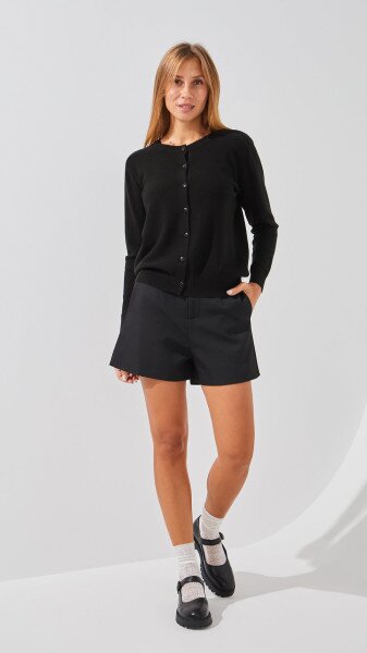 Купить Кофта однотонная женская On me T23163 One Size Черный Артикул: 2000999154478 Фото №2