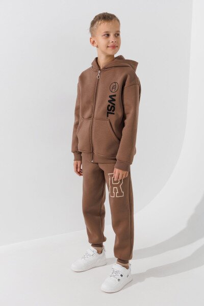 Купити Кофта з принтом для хлопчика Waxmen 7223 152 см Коричневий Артикул: 2000990853257 Фото №4