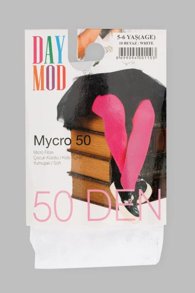 Купить Колготы однотонные для девочки Day Mod Micro 50Den 7-8 лет Белый (2000990704450A) Артикул: 2000990704450 Фото №3