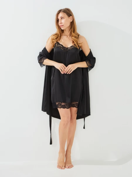 Купить Комплект халат+ночная рубашка Barwa 0305/304 S Черный Артикул: 2000989440338 Фото №1