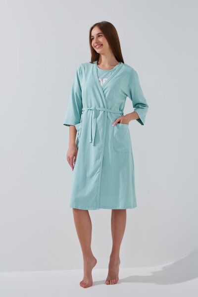 Комплект халат+ночная рубашка женский Nicoletta 7413 S Голубой
