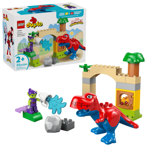 Купить Конструктор "Динозавр Spidey-Rex против Зеленого Гоблина" LEGO 10463 Разноцветный Артикул: 5702018056349 Фото №1