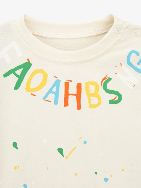 Купити Костюм футболка+шорти для хлопчика Mini Papi 2081 68 см Бежево-синій Артикул: 2000999613722 Фото №3