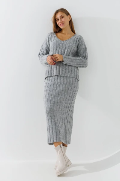 Купити Костюм однотонний жіночий Park karon 8406 One Size Сірий Артикул: 2000990782359 Фото №1
