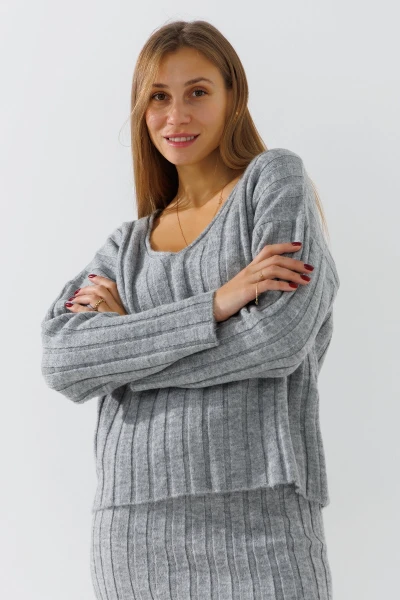 Купити Костюм однотонний жіночий Park karon 8406 One Size Сірий Артикул: 2000990782359 Фото №2