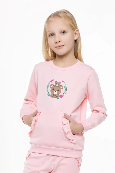 Костюми для дiвчинки (світшот+штани) Pop Fashion 7260 92 см Рожевий (2000990158437D)(SC)