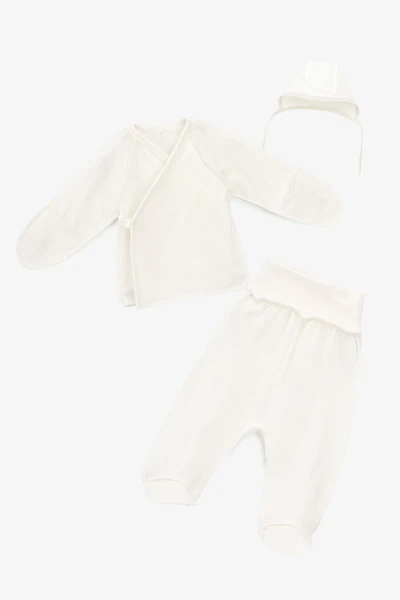 Костюм розпашенка+повзунки+шапка для малюків Baby Life А-320 56 см Молочний