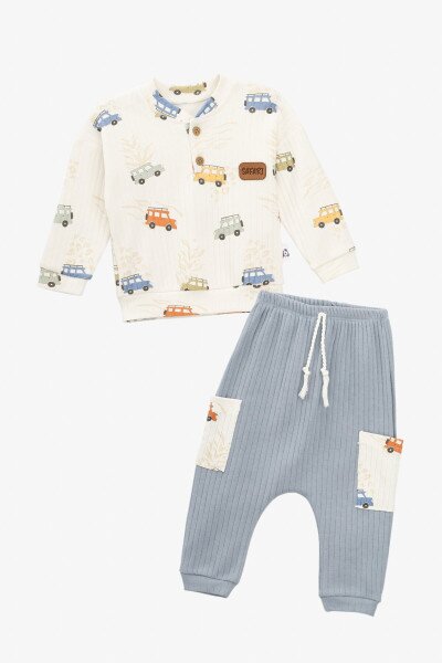 Костюм свитшот+штаны для мальчика Mini Papi 050 74 см Голубой