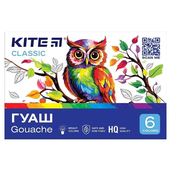 Краска Гуашь Kite K-062 6 цветов (4063276208286)(SC)