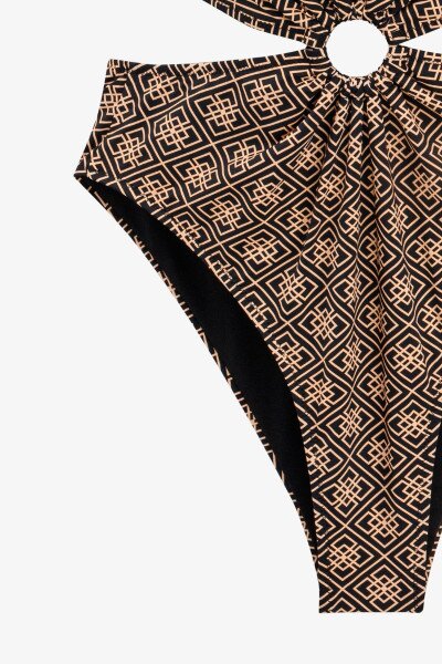 Купить Купальник с узором закрытый On me 58269 38 Коричневый Артикул: 2000990917188 Фото №4