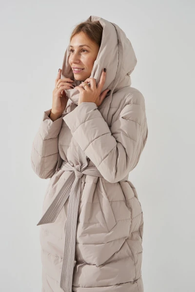 Купити Куртка однотонна жіноча Towmy 2373 2XL Бежевий Артикул: 2000990654052 Фото №4