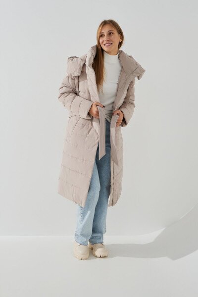 Купити Куртка однотонна жіноча Towmy 2373 2XL Бежевий Артикул: 2000990654052 Фото №2