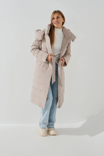 Купити Куртка однотонна жіноча Towmy 2373 2XL Бежевий Артикул: 2000990654052 Фото №2