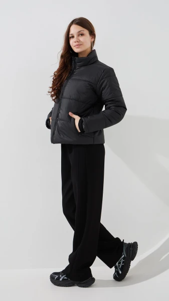 Купить Куртка однотонная женская GENUA G01116-0002 52 Черный Артикул: 2000999457463 Фото №4