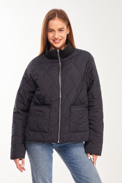 Купить Куртка однотонная женская GENUA G01116-0005 2XL Черный Артикул: 2000999415685 Фото №1