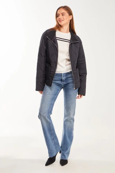 Купить Куртка однотонная женская GENUA G01116-0005 2XL Черный Артикул: 2000999415685 Фото №2