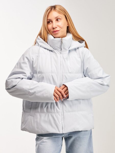 Купить Куртка однотонная женская GENUA G01116-0007 2XL Голубой Артикул: 2000999416514 Фото №1