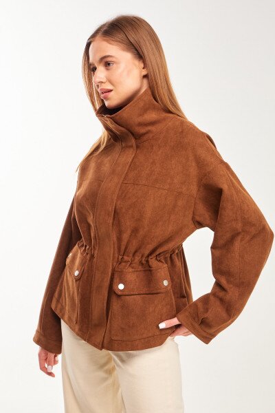 Купить Куртка однотонная женская GENUA G01116-0010 S Коричневый Артикул: 2000999417009 Фото №3