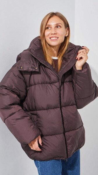Купити Куртка однотонна жіноча LAWA WBC02422 XL/2XL Коричневий Артикул: 2888000014474 Фото №3