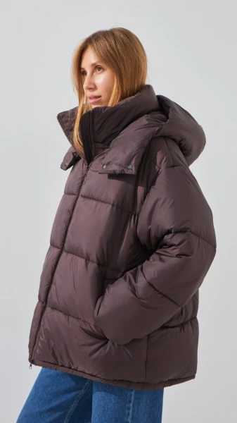 Купить Куртка однотонная женская LAWA WBC02422 XL/2XL Коричневый Артикул: 2888000014474 Фото №4
