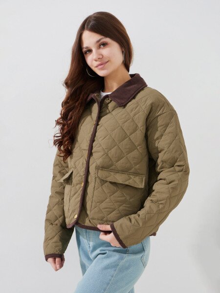 Купить Куртка-рубашка однотонная женская LAWA WBC02488 S Хаки Артикул: 2000999500459 Фото №3