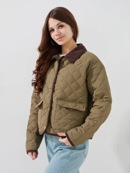 Купить Куртка-рубашка однотонная женская LAWA WBC02488 S Хаки Артикул: 2000999500459 Фото №3