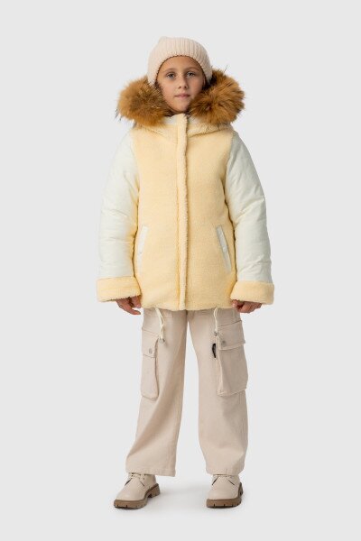 Куртка зимняя для девочки Feiying J-08 98 см Молочный (2000989629177W)