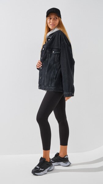 Купить Лосины трикотажные однотонные женские SL 254 42 Черный Артикул: 2000999214585 Фото №3