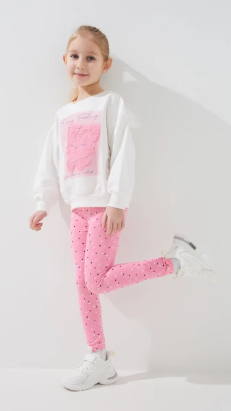 Купить Лосины с узором для девочки Happy Kids 105 110 см Розовый Артикул: 2000999432743 Фото №3
