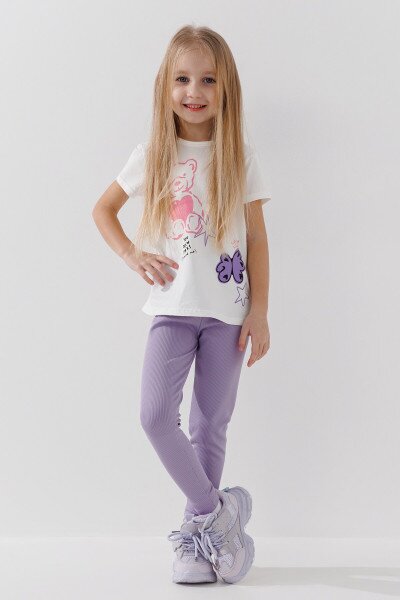 Лосины однотонные для девочки Happy Kids 103 128 см Лиловый