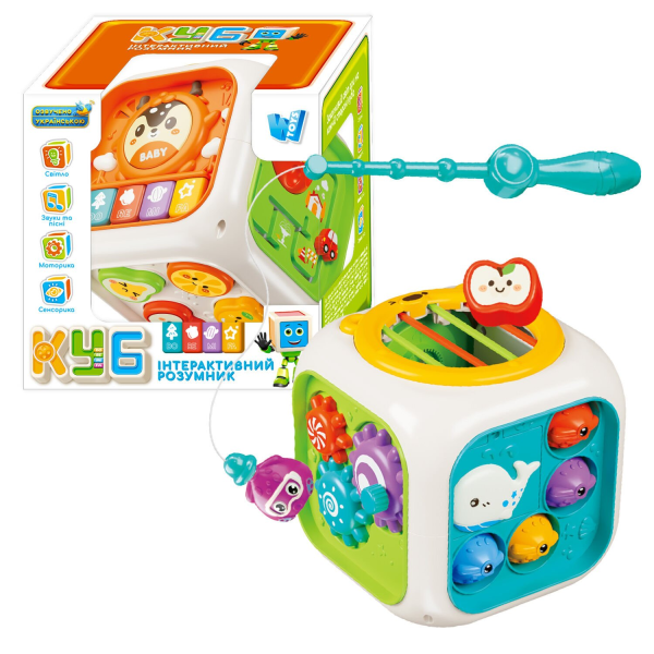 Купить Музичний куб "Інтерактивний розумник"  WToys 30671 Різнокольоровий​ Артикул: 6945717417243 Фото №1